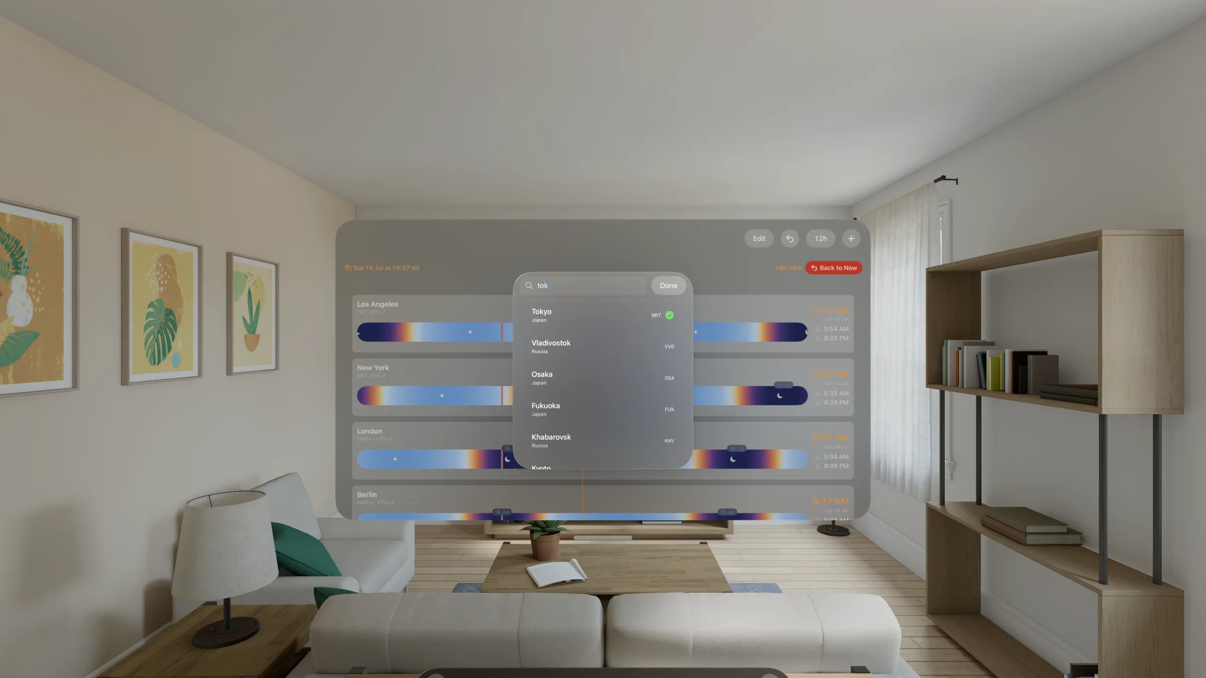 Adding Tokyo to Teezee in Apple Vision Pro